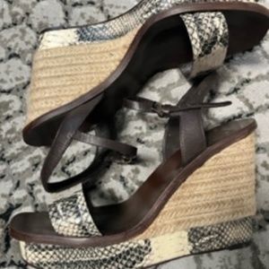Tory Burch wedge snake shoes